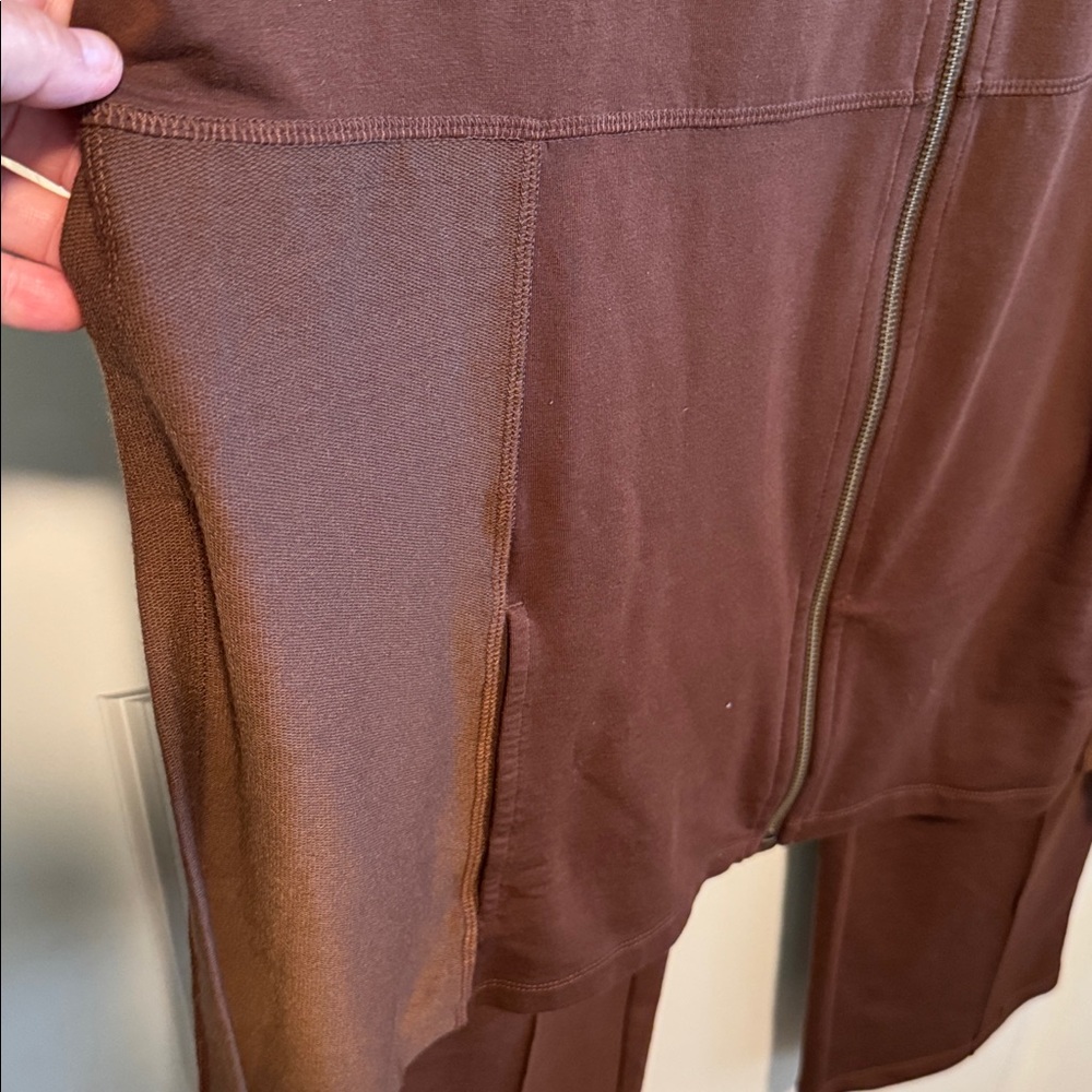 LOGO by Lori Goldstein matching mocha zip front hoodie & pants. Never worn. - Picture 3 of 12